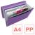 Projectmap A4 "Colour'Breeze" harmonicamap met 6 vakken, in PP - Lavendel