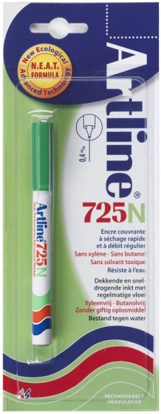 Marqueur permanent "725N" pointe extra fine, 0.4mm - Vert (Blister)