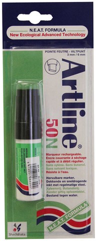 Marqueur permanent "50N" pointe biseautée, 3.0-6.0mm - Noir (Blister)