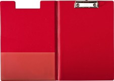 Plaque à pince A4 avec couverture, en carton recouvert d'un film PP - Rouge