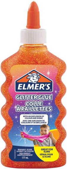 Colle liquide "Paillettes" 177ml, génial pour le slime - Orange
