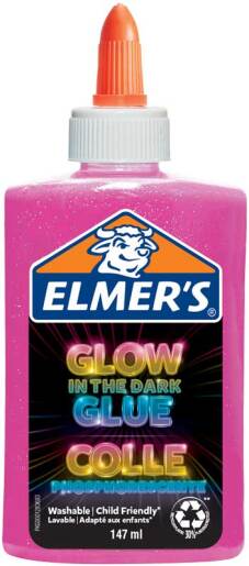 Colle liquide "Glow In The Dark" 147ml, génial pour le slime - Rose