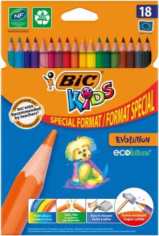 Kleurpotloden "Kids Evolution" set van 18 stuks - Special Format (Blister)