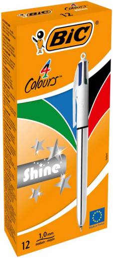 4-kleuren balpen "Shine" medium 1.0mm - Silver