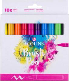 Brush Pen "Ecoline" peinture à l'eau, set de 10 couleurs - Primary