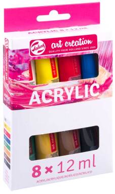 Acrylverf "Art Creation" set met 8 tubes van 12ml - Assorti