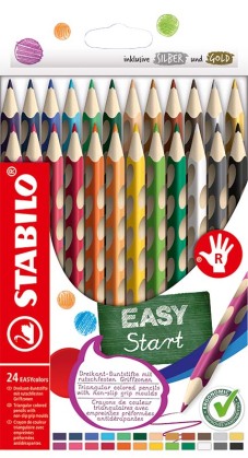 Crayon de couleur "EASYcolors" pour droitiers, set de 24 pièces (Blister)