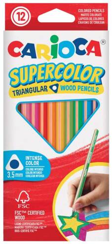 Crayon de couleur "Supercolor" triangular, set de 12 pièces (Blister)