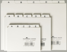 Tabbladen A5, A-Z met bedrukte tabs voor systeemkaartenbakken, 148x210mm - Wit