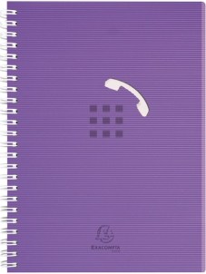 Répertoire téléphonique "Linicolor" 210x150mm, 96 pages, spiralé - Assorti